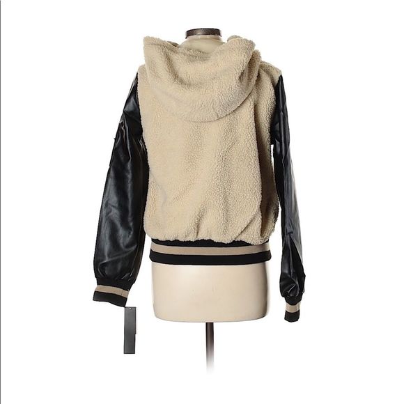 Madden NYC Sleeve-Pocket Sherpa Varsity Jacket New - Picture 4 of 5